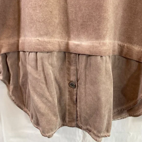 Made in Italy Light Brown Sequined Long Sleeve Hoodie Top NWOT Size Large - Picture 7 of 15